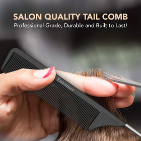 Bardeau Essentials Tail Comb showing stainless steel pintail