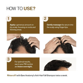 Bare Anatomy Advanced Hair Growth Serum pack of 3 arranged together