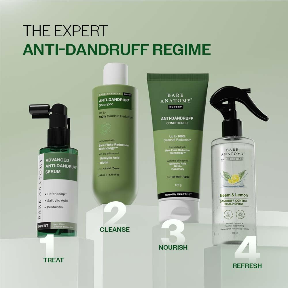 Bare Anatomy Anti Dandruff Shampoo close-up of label