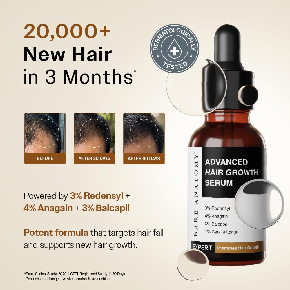 Bare Anatomy Hair Growth Serum application on scalp
