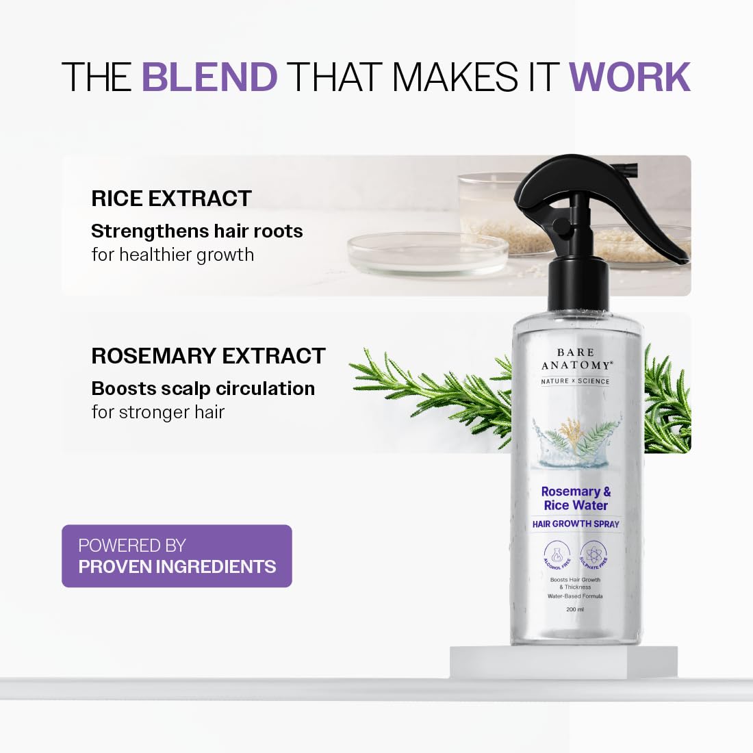 Bare Anatomy Rosemary Water Spray with rice water ingredients