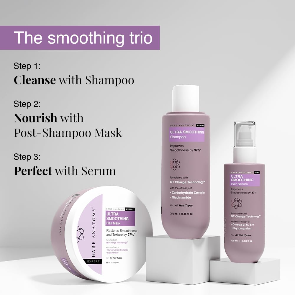 Bare Anatomy Ultra Smoothing Hair Serum on a vanity table