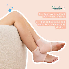 Bare August Gel Heel Socks displayed on a wooden surface