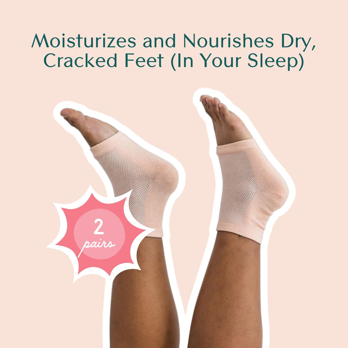 Bare August Gel Heel Socks worn on feet in a casual setting