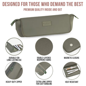 BAREFOOT CARIBOU Hair Tools Travel Bag showing magnetic closure