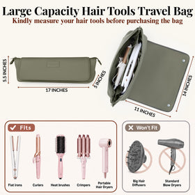 BAREFOOT CARIBOU Hair Tools Travel Bag side view showing heat mat
