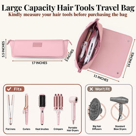 BAREFOOT CARIBOU Hair Tools Travel Bag side view with pockets