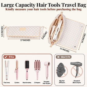 BAREFOOT CARIBOU Hair Tools Travel Bag side view with styling tools
