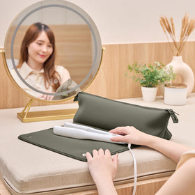 BAREFOOT CARIBOU Hair Tools Travel Bag with styling tools inside