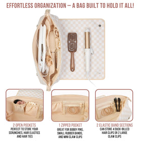 BAREFOOT CARIBOU Hair Tools Travel Bag with zippered pocket