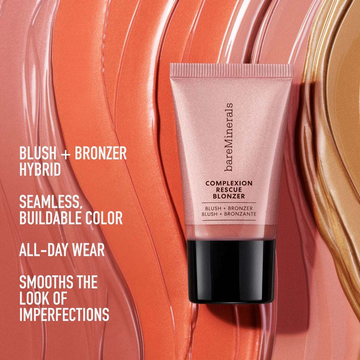 bareMinerals Complexion Rescue Liquid Blonzer Kiss Of Rose application on model