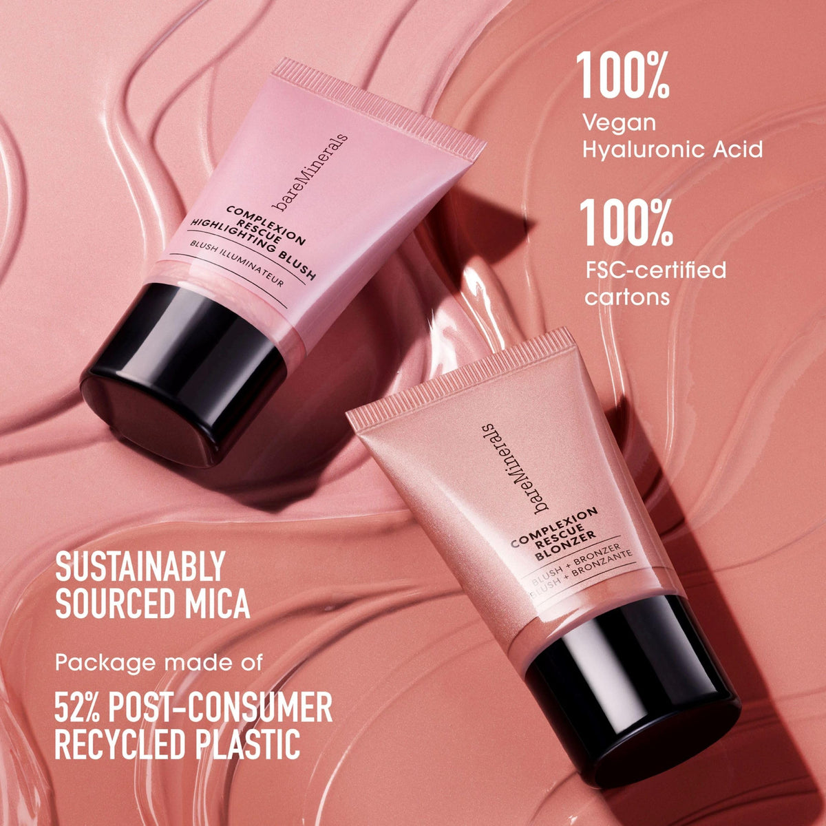 bareMinerals Complexion Rescue Liquid Blonzer Kiss Of Rose in a beauty setting