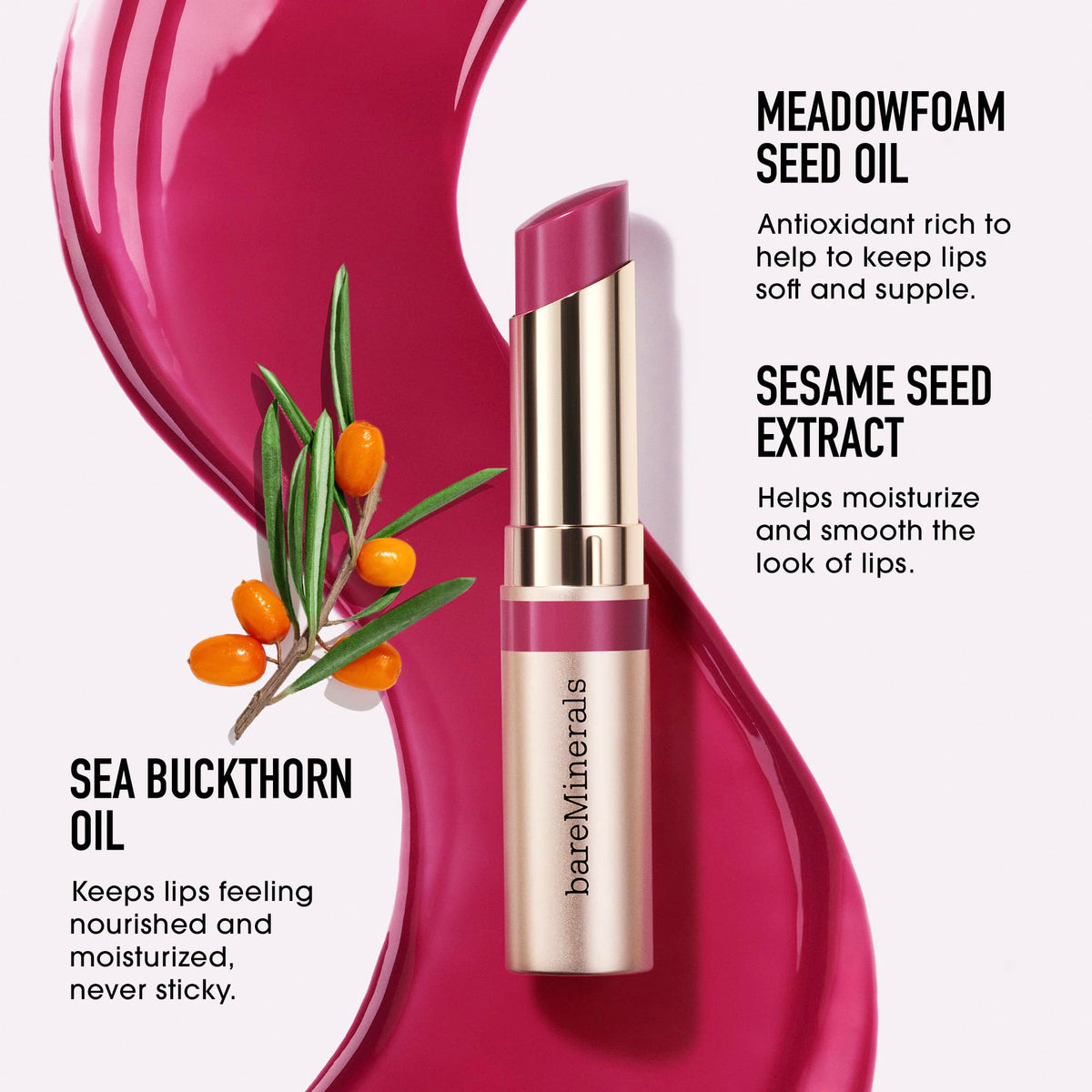 bareMinerals Dewy Lip Gloss-Balm in natural setting