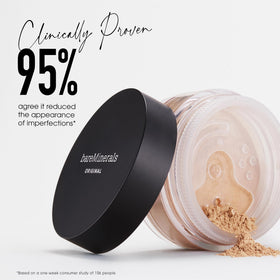 bareMinerals Original Loose Powder Foundation Light Beige application on skin