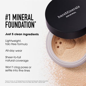bareMinerals ORIGINAL Loose Powder Foundation Medium Beige 12 application on skin