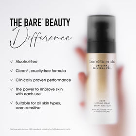 bareMinerals Original Mineral Veil Matte Setting Spray in lifestyle setting