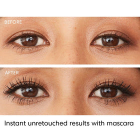 bareMinerals Strength & Length Serum Mascara Extreme Black paddle brush close-up