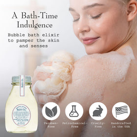 BARR-CO Original Scent Bubble Bath Elixir glass bottle close-up