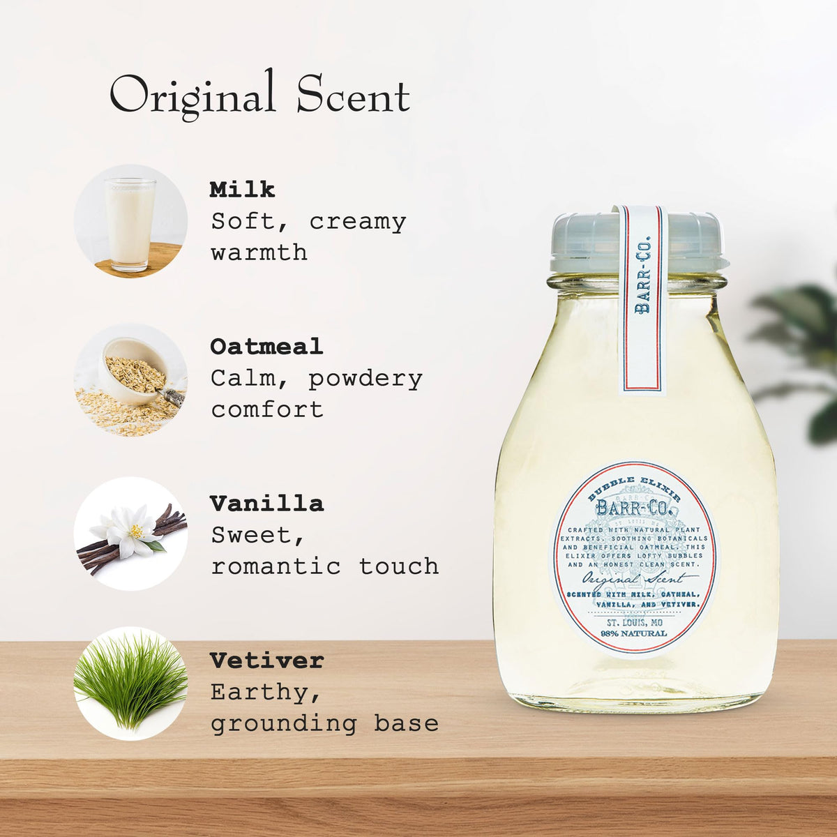 BARR-CO Original Scent Bubble Bath Elixir with bubbles in bath