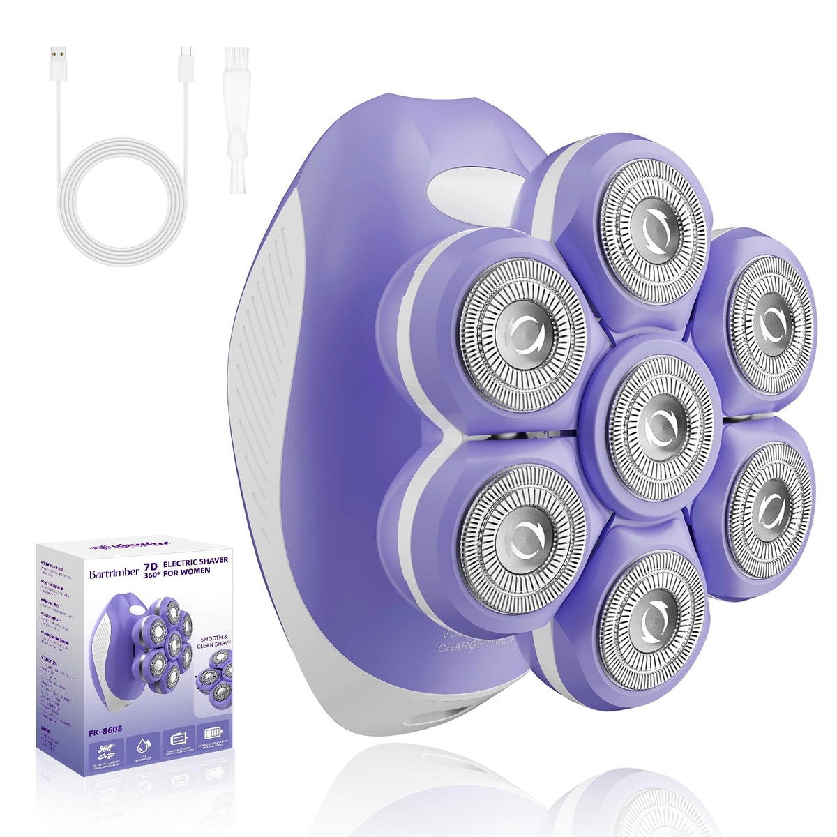 bartrimber Electric Razor for Women front view with 7D floating head