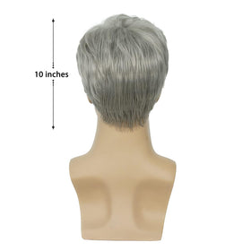 Baruisi Men's Short Grey Wig on a mannequin for display