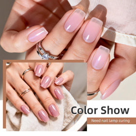 Base coat and top coat bottles included in the kit