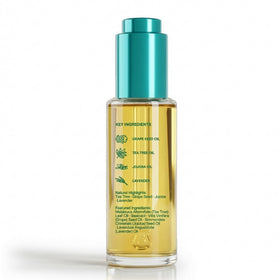 BASE LABORATORIES Ingrown Hair Oil 30ml on a bathroom shelf