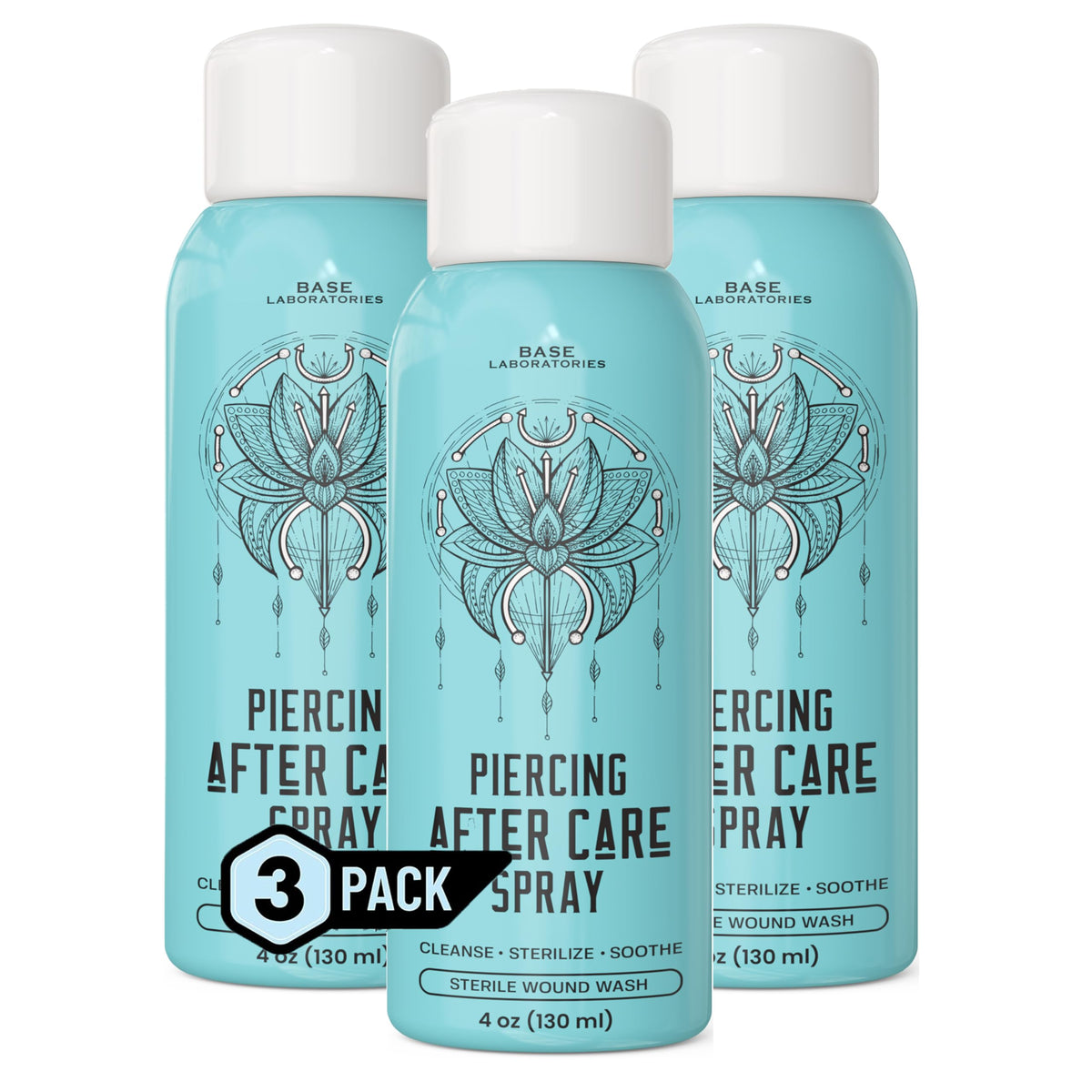 BASE LABORATORIES Piercing Aftercare Spray 4oz front view