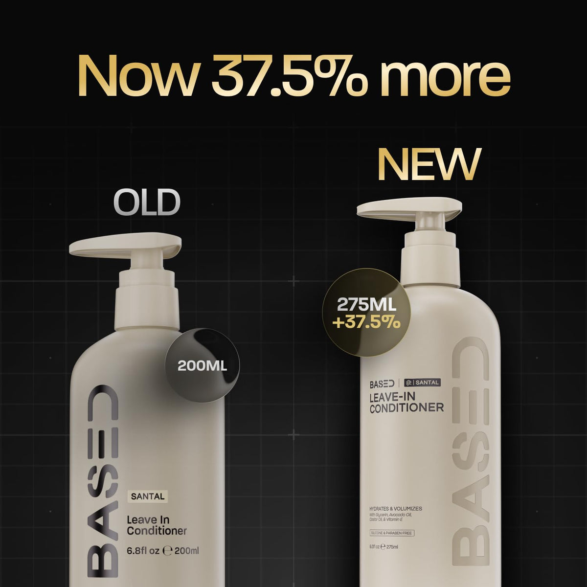 BASED BODYWORKS Leave-In Conditioner back view with ingredient list
