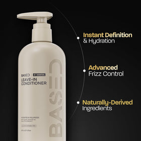 BASED BODYWORKS Leave-In Conditioner bottle with cap open