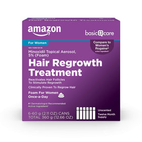 Basic Care Hair Regrowth for Women, Minoxidil 5% foam front view