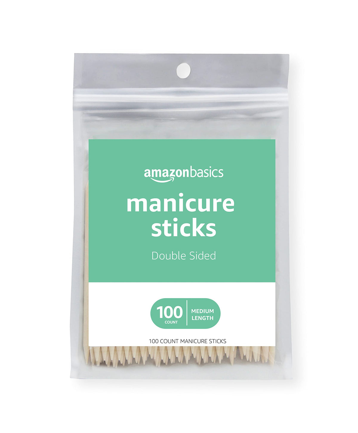 Basics Double Sided Manicure Sticks 100 Count front view