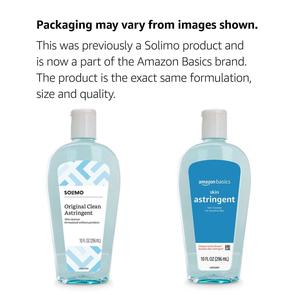 Basics Original Clean Astringent Skin Cleanser bottle side view