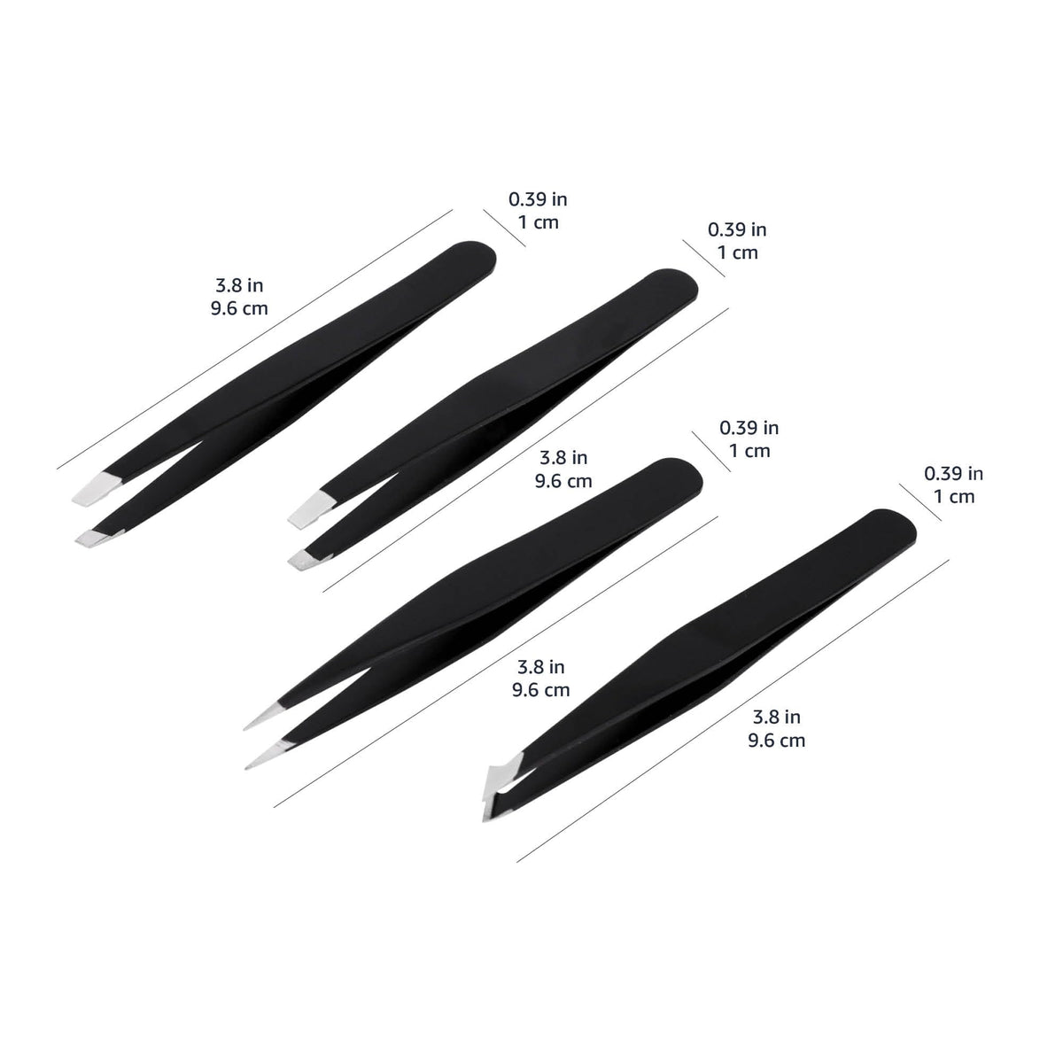 Basics tweezers being used for eyebrow shaping