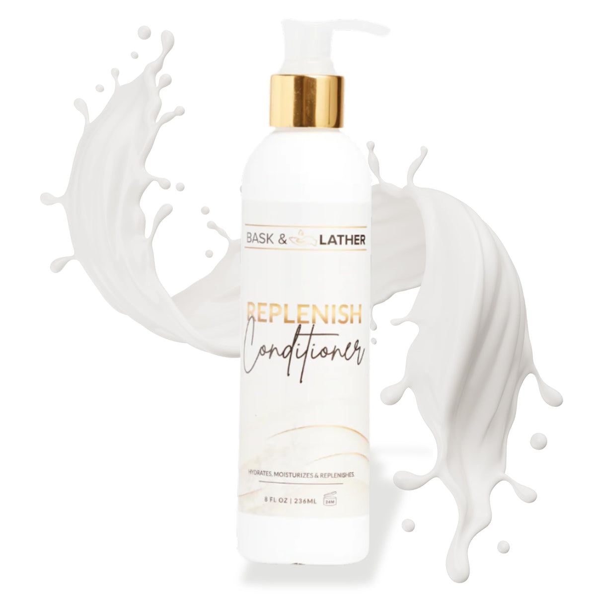 BASK & LATHER Replenish Conditioner 8 oz front view
