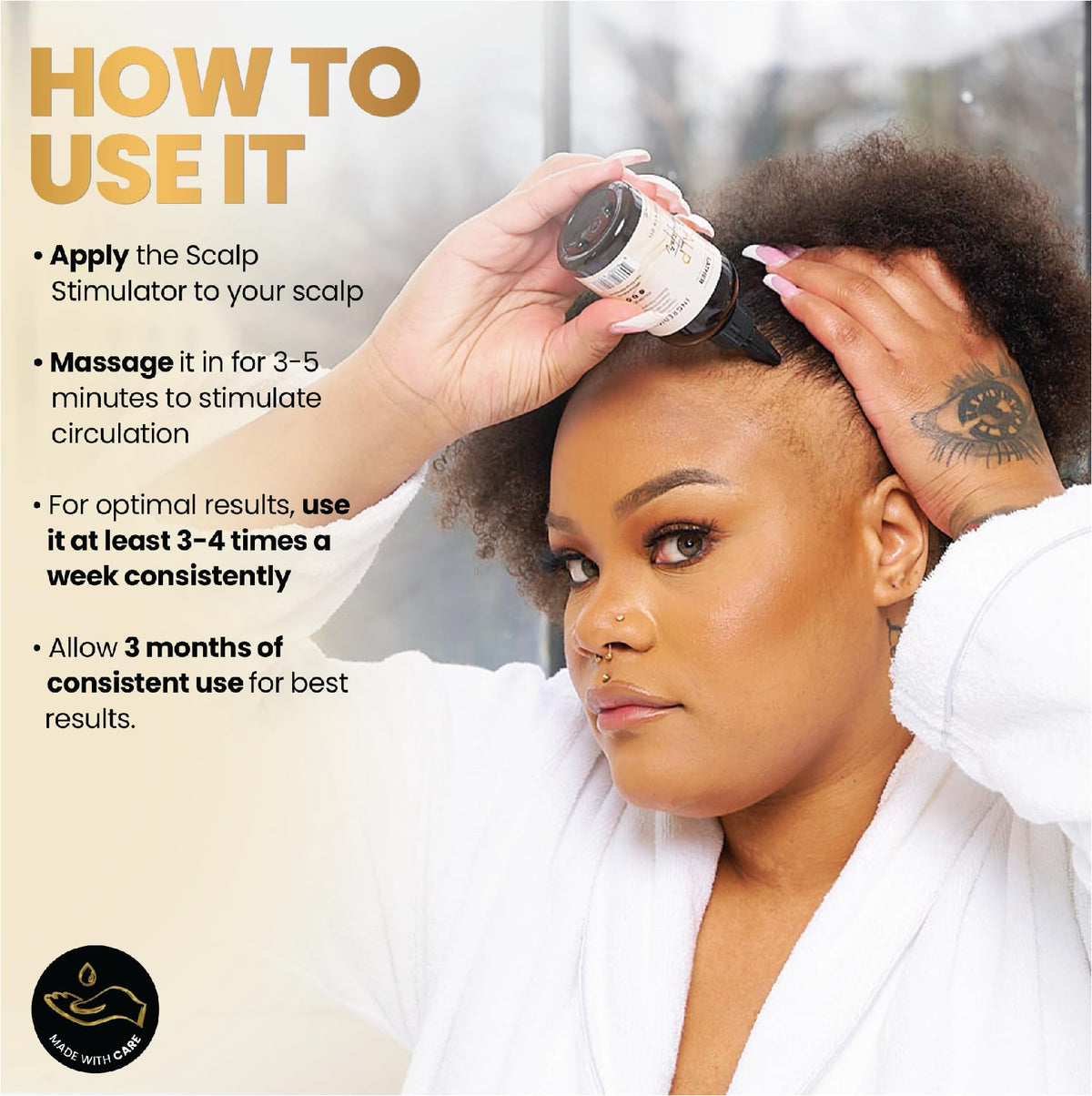 BASK & LATHER Scalp Stimulator Hair Growth Oil side view