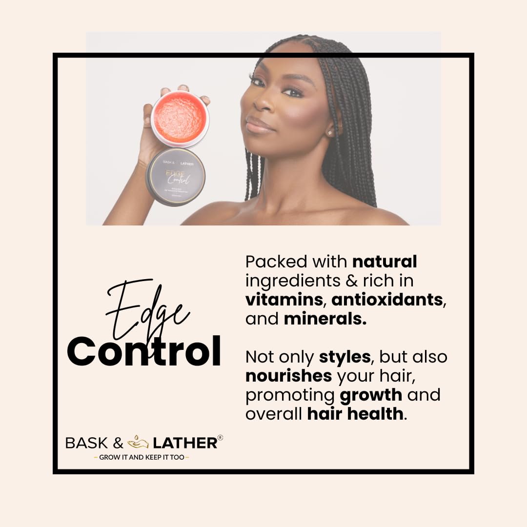 BASK & LATHER Strong Hold Edge Control Gel packaging