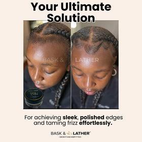 BASK & LATHER Strong Hold Edge Control Gel with castor oil ingredients