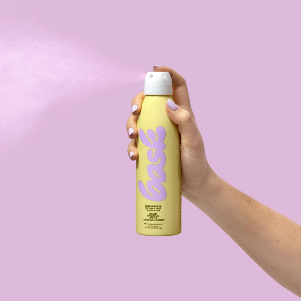 Bask SPF 50 Sunscreen Spray in use on skin