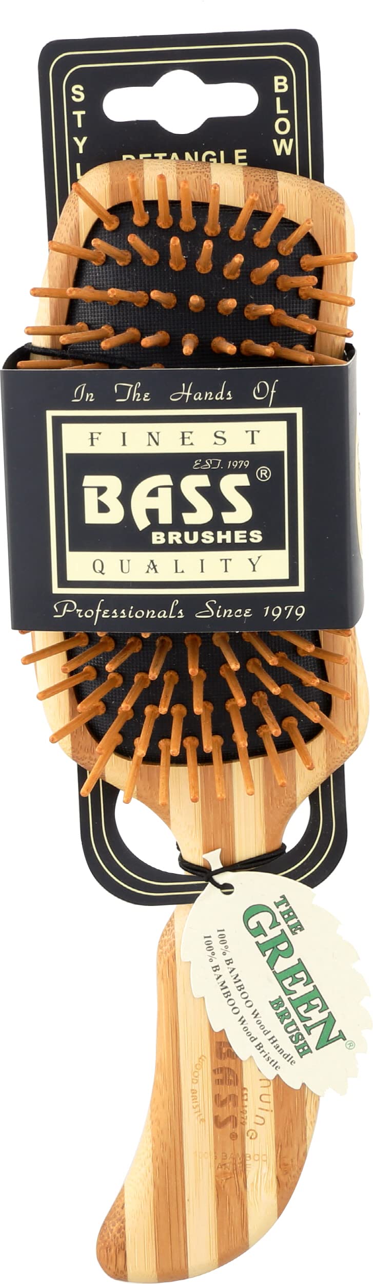 Bass Wood Bristle Brush front view with bamboo handle