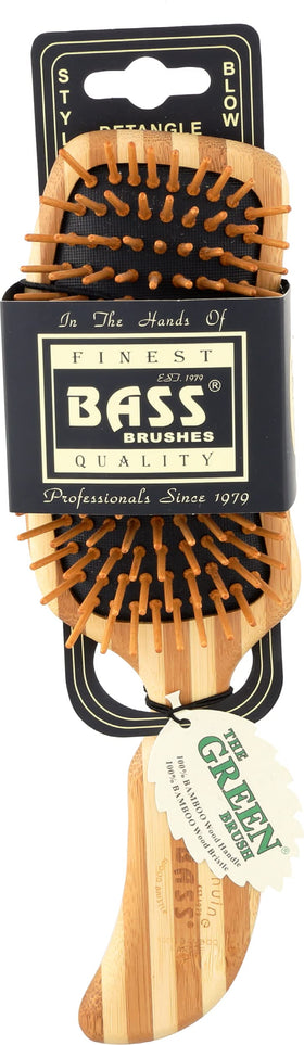 Bass Wood Bristle Brush front view with bamboo handle