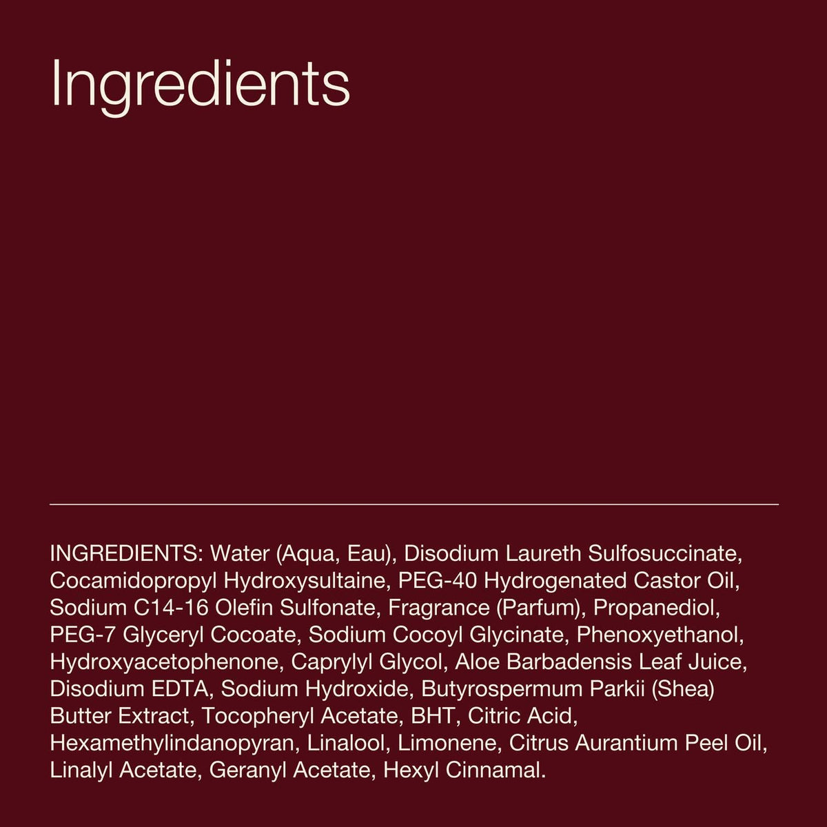 Bath & Body Works Champagne Toast Hand Soap ingredients list