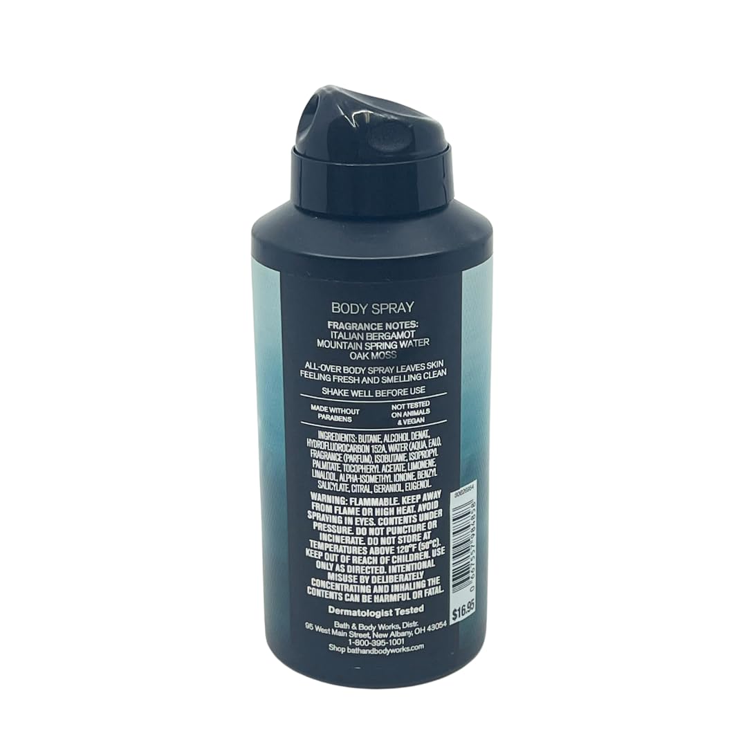 Bath & Body Works Freshwater Body Spray lifestyle scene with mountains