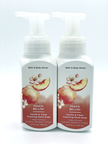 Bath & Body Works Gentle & Clean Foaming Hand Soap in Peach Bellini, front view