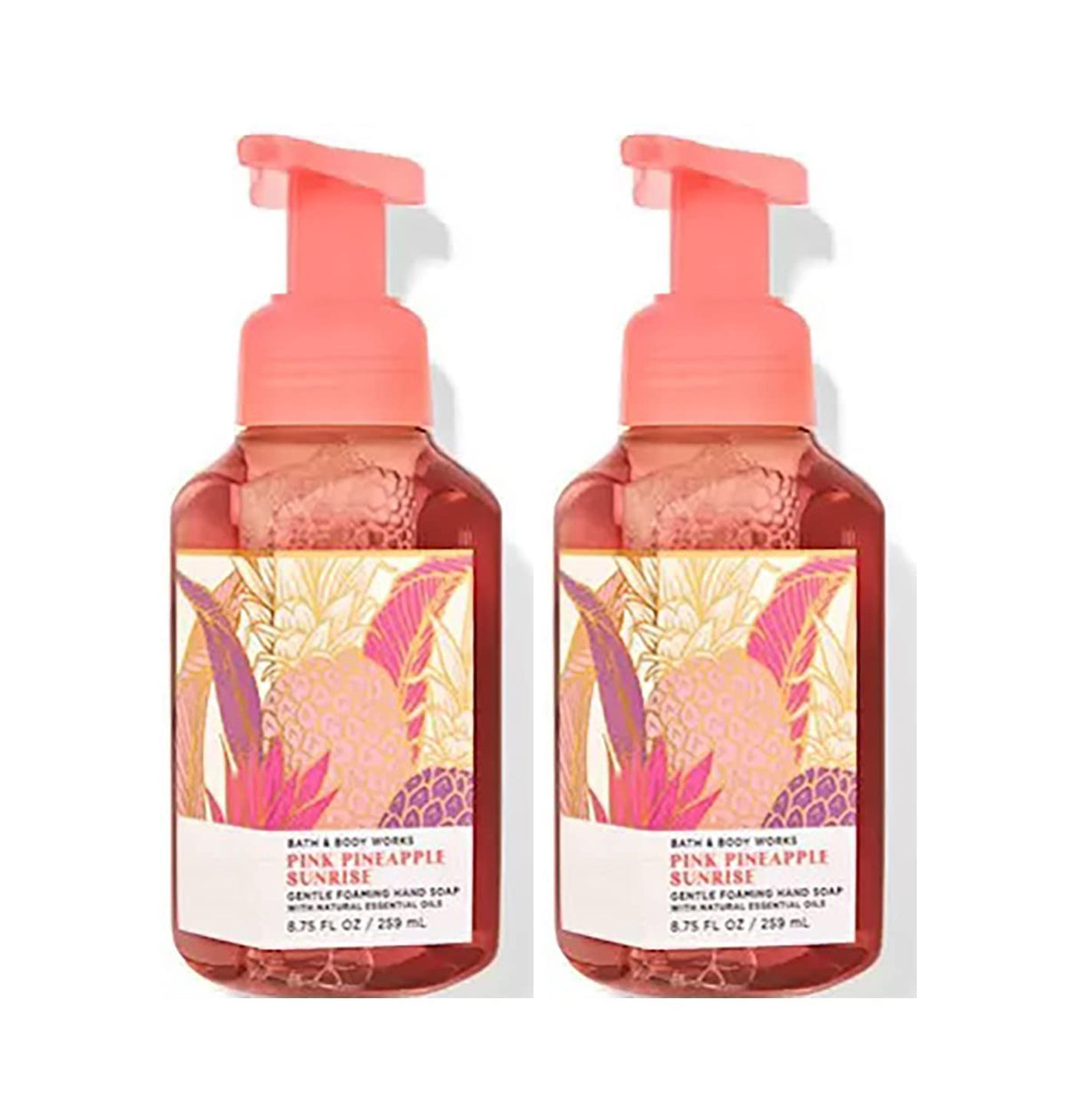 Bath & Body Works Pink Pineapple Sunrise Gentle Foaming Hand Soap 2-Pack front view