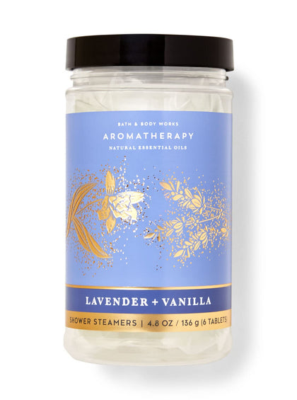 Bath & Body Works Shower Steamers Lavender + Vanilla 6 Tablets front view
