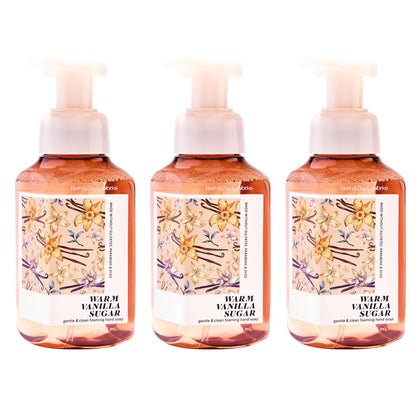 Bath & Body Works Warm Vanilla Sugar Foaming Hand Soap 3-Pack front view