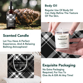 Bath bombs and scented candle from PEARLWORLD Men's Spa Gift Set