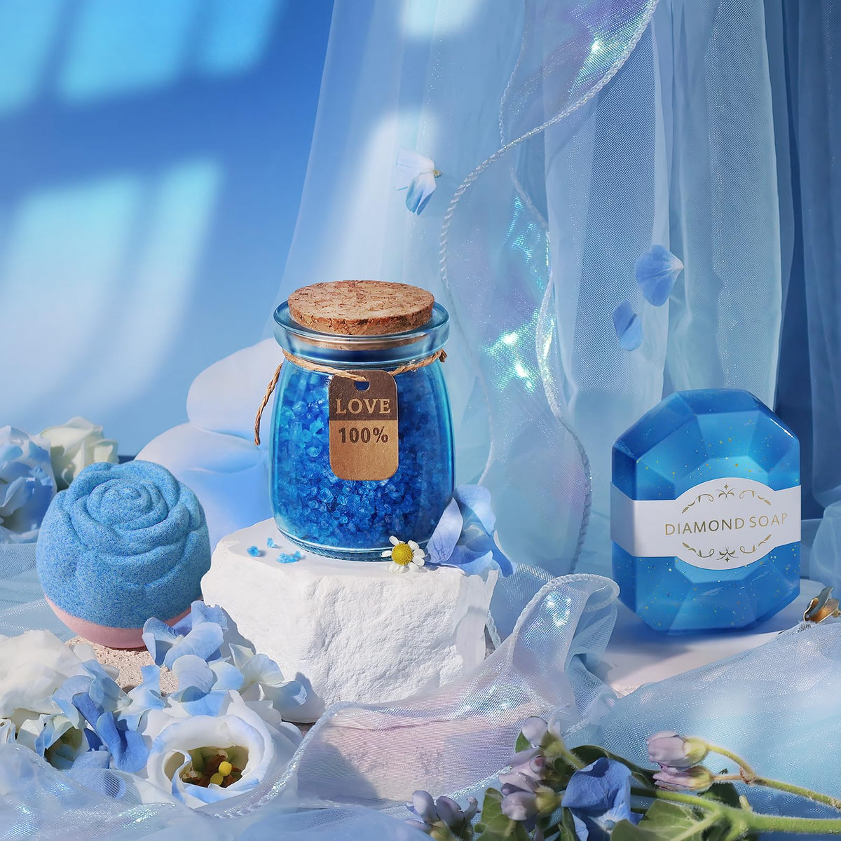Bath salts and bath bombs from BodyRefresh Spa Gift Basket