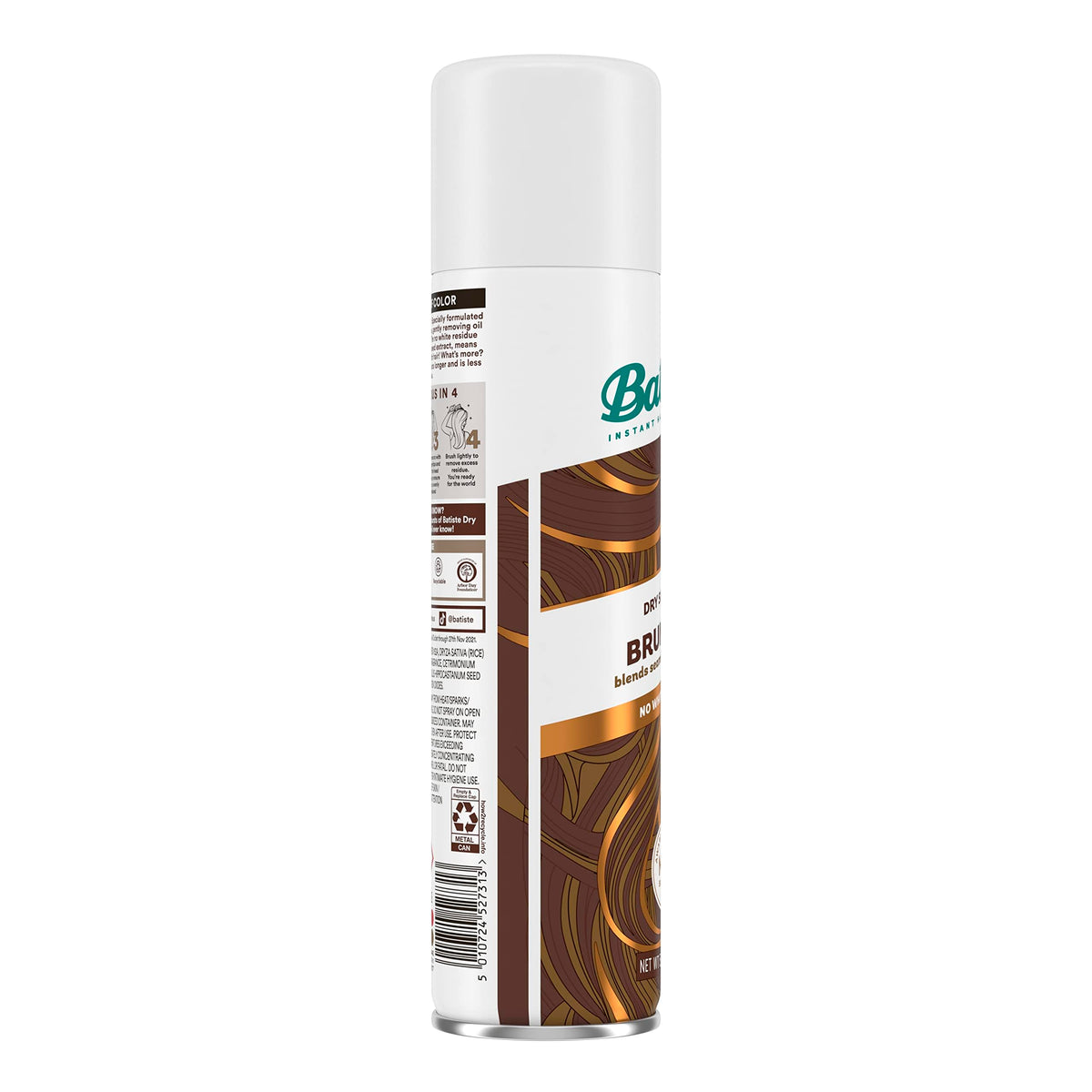 Batiste Brunette Dry Shampoo 5.71 oz back view with ingredients
